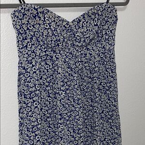 Forever 21 Blue Paisley Strapless Dress